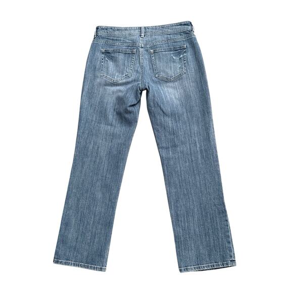 APT 9 Womens Size 4 Distressed Low Rise Relaxed Crop Blue Jeans 27" Inseam - Picture 2 of 6